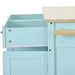 Kitchen Island Cart with 4 Door Cabinet and Two Drawers and 2 Locking Wheels - Solid Wood Top, Adjustable Shelves, Spice & Towel Rack(Mint Green) Default -DTYStore