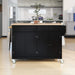 Kitchen Island Cart with Solid Wood Top and Locking Wheels,54.3 Inch Width,4 Door Cabinet and Two Drawers,Spice Rack, Towel Rack (Black) Default -DTYStore