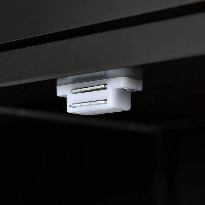 Kitchen Island Cart with Solid Wood Top and Locking Wheels,54.3 Inch Width,4 Door Cabinet and Two Drawers,Spice Rack, Towel Rack (Black) Default -DTYStore