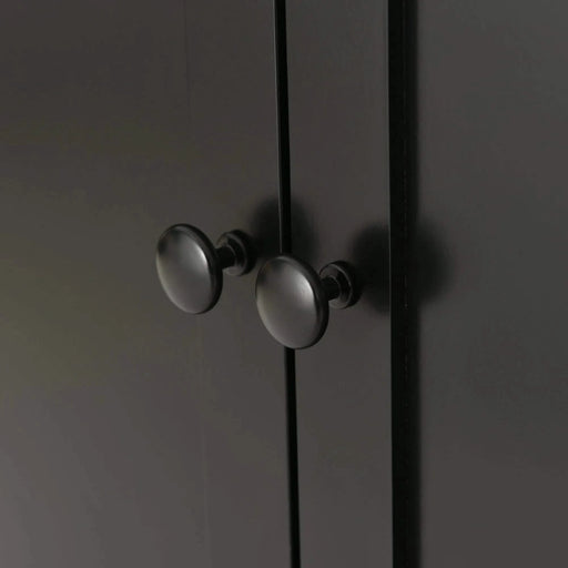 Kitchen Island Cart with Solid Wood Top and Locking Wheels,54.3 Inch Width,4 Door Cabinet and Two Drawers,Spice Rack, Towel Rack (Black) Default -DTYStore