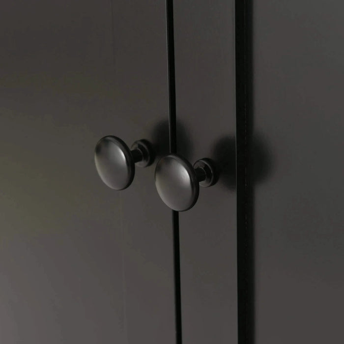 Kitchen Island Cart with Solid Wood Top and Locking Wheels,54.3 Inch Width,4 Door Cabinet and Two Drawers,Spice Rack, Towel Rack (Black) Default -DTYStore