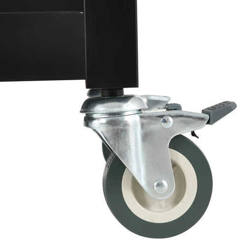 Kitchen Island Cart with Solid Wood Top and Locking Wheels,54.3 Inch Width,4 Door Cabinet and Two Drawers,Spice Rack, Towel Rack (Black) Default -DTYStore