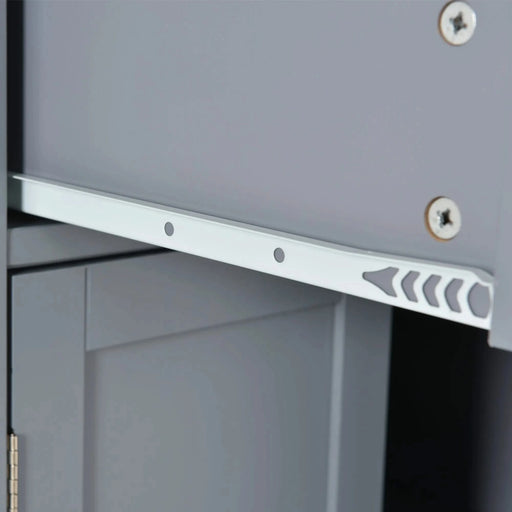 Kitchen Island Cart with Solid Wood Top and Locking Wheels,54.3 Inch Width,4 Door Cabinet and Two Drawers,Spice Rack, Towel Rack (Grey Blue) Default -DTYStore