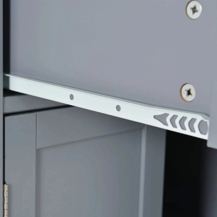 Kitchen Island Cart with Solid Wood Top and Locking Wheels,54.3 Inch Width,4 Door Cabinet and Two Drawers,Spice Rack, Towel Rack (Grey Blue) Default -DTYStore