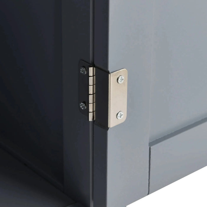 Kitchen Island Cart with Solid Wood Top and Locking Wheels,54.3 Inch Width,4 Door Cabinet and Two Drawers,Spice Rack, Towel Rack (Grey Blue) Default -DTYStore