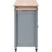 Kitchen Island Cart with Solid Wood Top and Locking Wheels,54.3 Inch Width,4 Door Cabinet and Two Drawers,Spice Rack, Towel Rack (Grey Blue) Default -DTYStore