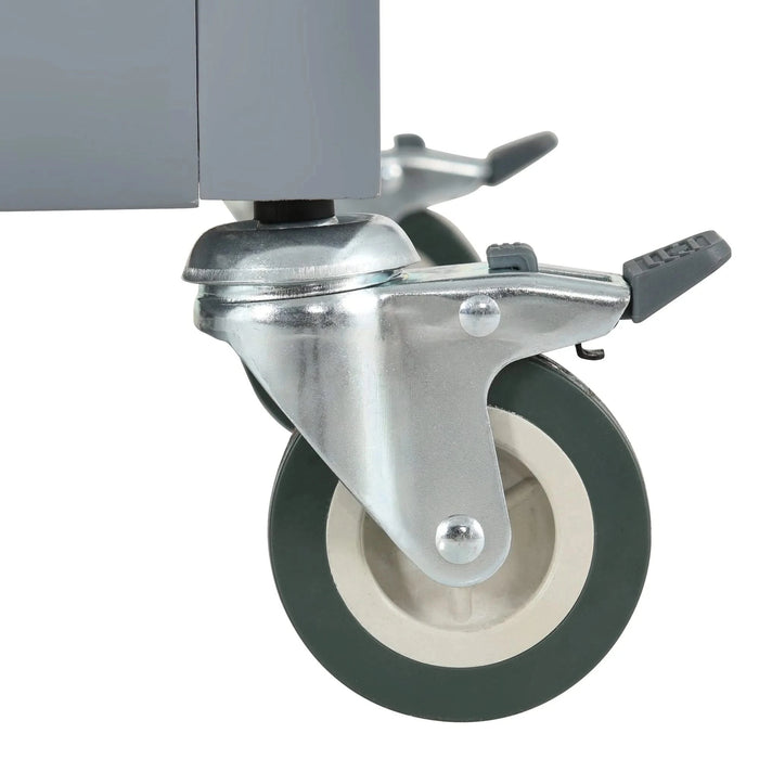 Kitchen Island Cart with Solid Wood Top and Locking Wheels,54.3 Inch Width,4 Door Cabinet and Two Drawers,Spice Rack, Towel Rack (Grey Blue) Default -DTYStore