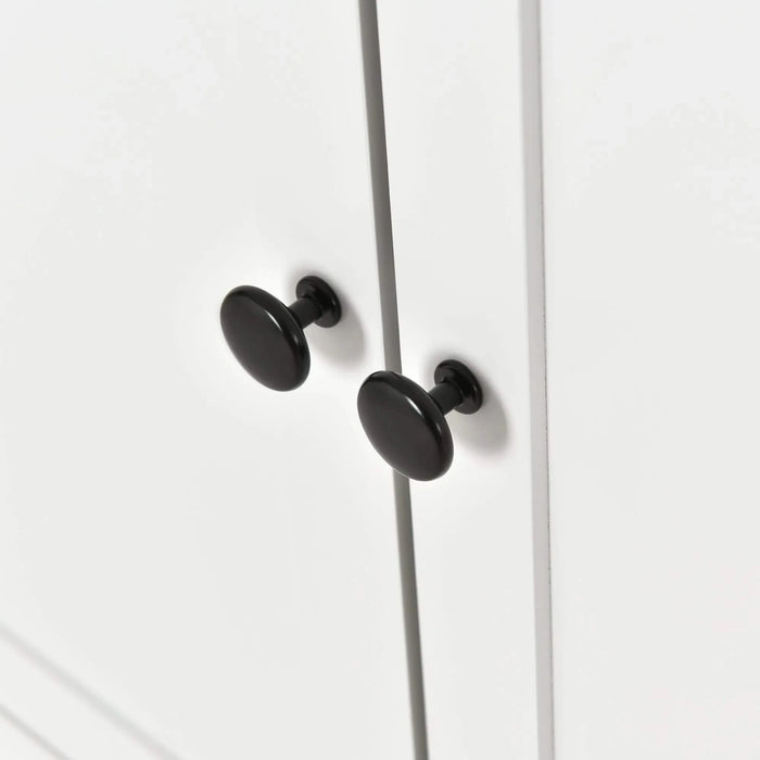 Kitchen Island Cart with Solid Wood Top and Locking Wheels,54.3 Inch Width,4 Door Cabinet and Two Drawers,Spice Rack, Towel Rack (White) Default -DTYStore