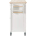 Kitchen Island Cart with Solid Wood Top and Locking Wheels,54.3 Inch Width,4 Door Cabinet and Two Drawers,Spice Rack, Towel Rack (White) Default -DTYStore