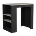Kitchen Island Doyle, Three Side Shelves, Black / Ibiza Marble Color Finish Default -DTYStore