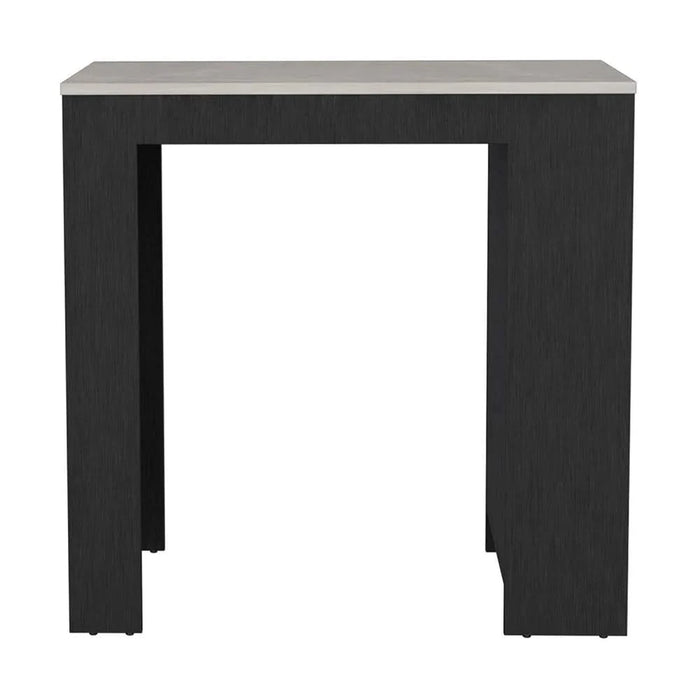 Kitchen Island Doyle, Three Side Shelves, Black / Ibiza Marble Color Finish Default -DTYStore