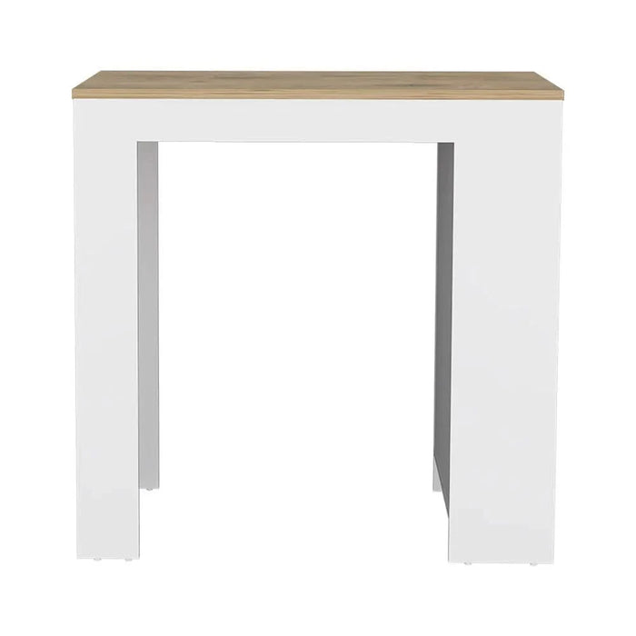 Kitchen Island Doyle, Three Side Shelves, White and Light Oak Finish Default -DTYStore