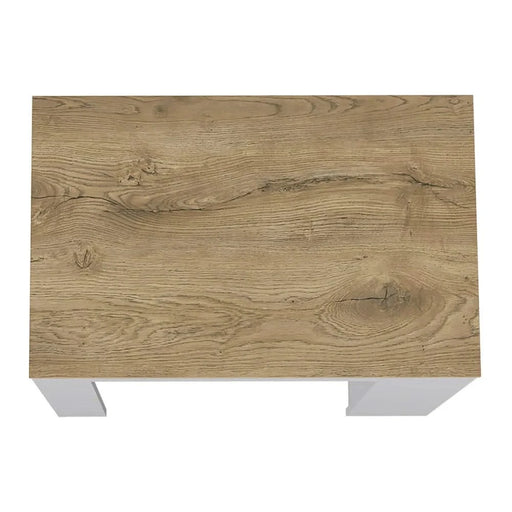 Kitchen Island Doyle, Three Side Shelves, White and Light Oak Finish Default -DTYStore