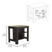 Kitchen Island Dozza, Three Shelves, Black Wengue / Light Oak Finish Default -DTYStore