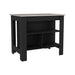 Kitchen Island Dozza, Three Shelves, Black / Ibiza Marble Color Finish Default -DTYStore