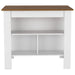 Kitchen Island Dozza, Three Shelves, White / Walnut Finish Default -DTYStore