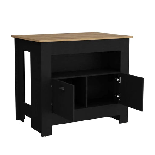 Kitchen Island Geneva, Black / Macadamia Default -DTYStore