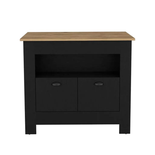 Kitchen Island Geneva, Black / Macadamia Default -DTYStore