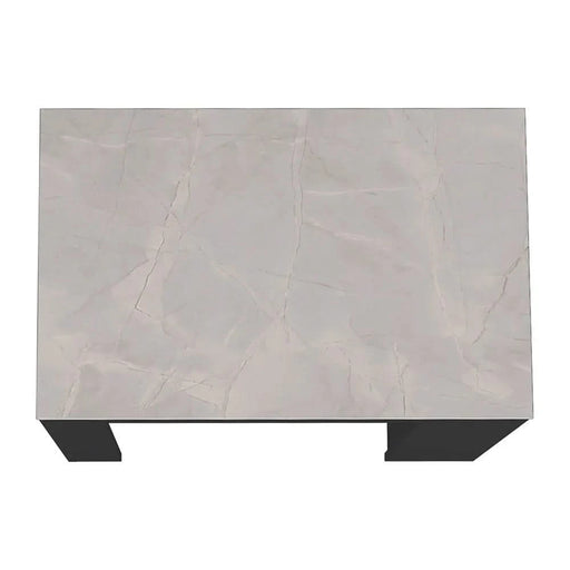 Kitchen Island, Kitchen Bar Table 36' H, with 3-Side Shelves, White, Wengue/ Ibiza Marble Color Finish Default -DTYStore