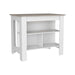 Kitchen Island, Kitchen Table 35' H, Three Open Storage Shelves, Four Legs, White / Light Gray Default -DTYStore