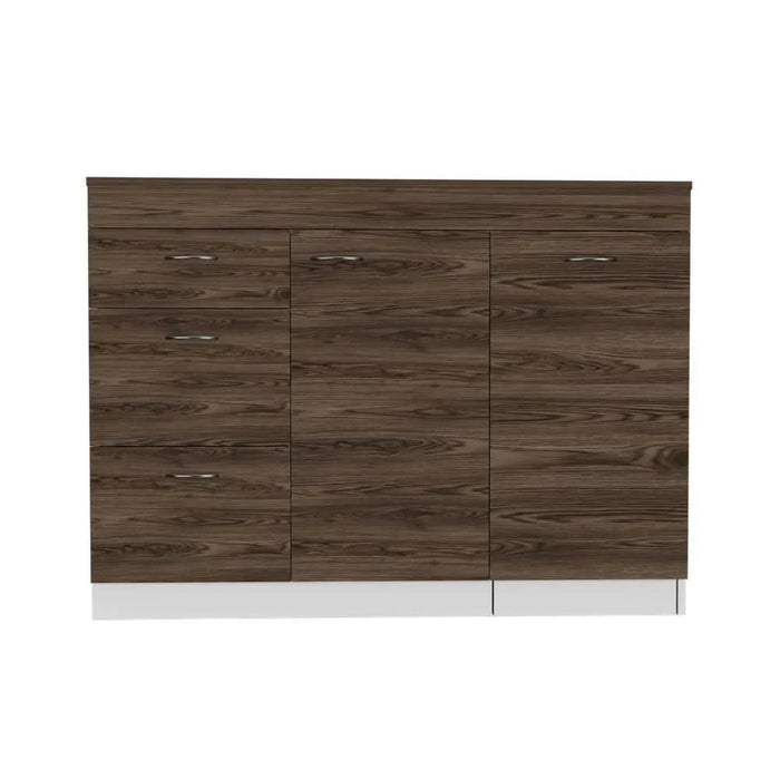 Kitchen Island Metask, Kitchen, White / Dark Walnut Default -DTYStore