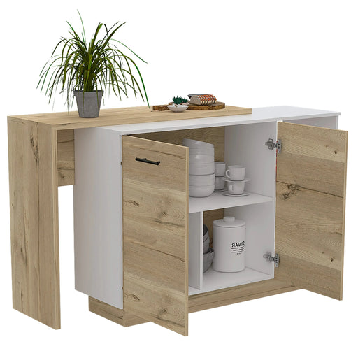 Kitchen Island Ohio, Kitchen, White / Light Oak Default -DTYStore