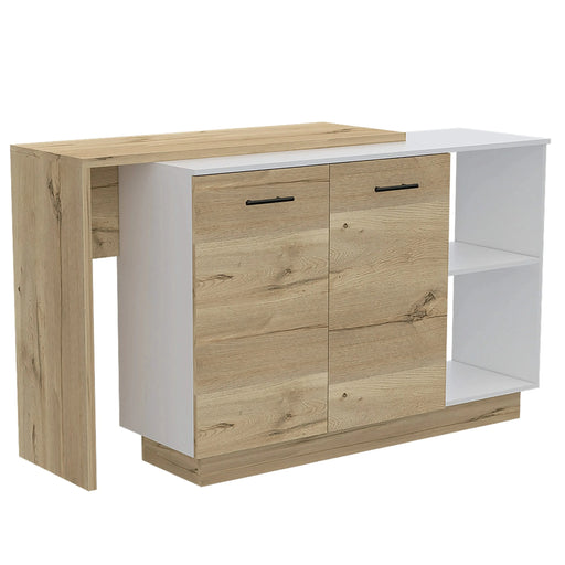 Kitchen Island Ohio, Kitchen, White / Light Oak Default -DTYStore