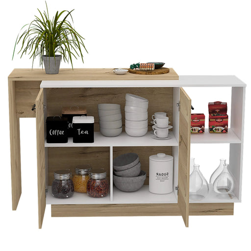 Kitchen Island Ohio, Kitchen, White / Light Oak Default -DTYStore
