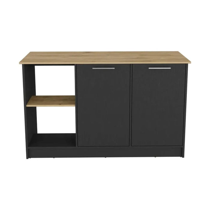 Kitchen Island Padua, Kitchen, Black / Macadamia Default -DTYStore