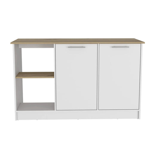 Kitchen Island Padua, Kitchen, White / Light Oak Default -DTYStore