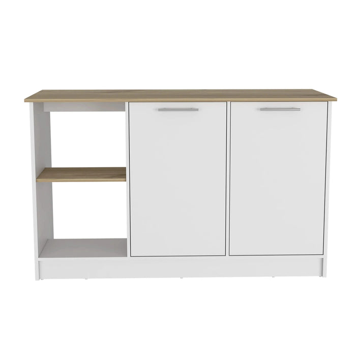 Kitchen Island Padua, Kitchen, White / Light Oak Default -DTYStore