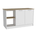 Kitchen Island Padua, Kitchen, White / Light Oak Default -DTYStore