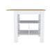 Kitchen Island Pompeya, Three Shelves, White Finish Default -DTYStore