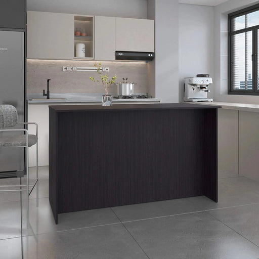 Kitchen Island Two Cabinets, Three Open Shelves Default -DTYStore