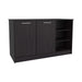 Kitchen Island Two Cabinets, Three Open Shelves Default -DTYStore