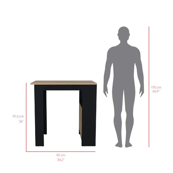 Kitchen Island Wynne, Kitchen, White / Light Oak Default -DTYStore