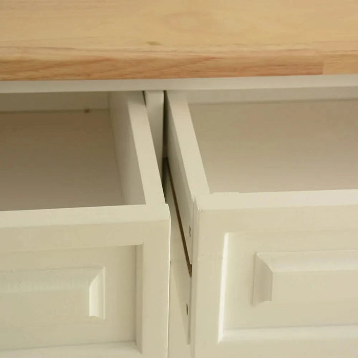 Kitchen Island & Kitchen Cart, Mobile Kitchen Island, Rubber Wood Top, Big & Adjustable Shelf Inside Cabinet for Different Utensils, Luxury Design Fits Party at Different Site. Default -DTYStore