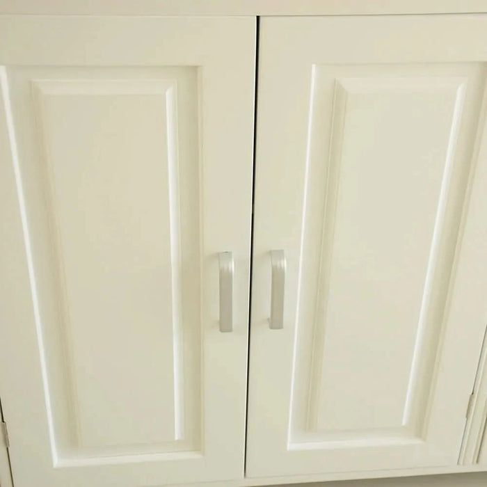 Kitchen Island & Kitchen Cart, Mobile Kitchen Island, Rubber Wood Top, Big & Adjustable Shelf Inside Cabinet for Different Utensils, Luxury Design Fits Party at Different Site. Default -DTYStore