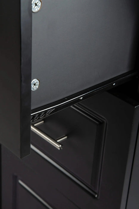 Kitchen Island & Kitchen Cart, Mobile Kitehcn Island with Extensible Rubber Wood Table Top,adjustable Shelf Inside Cabinet for Different Utensils, 3 Big Drawers, with Spice Rack, Towel Rack, Black-Bee Default -DTYStore