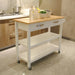 Kitchen Island & Kitchen Cart, Rubber Wood Top, Mobile Kitchen Island with Two Lockable Wheels, Simple Design for Easy Storing and Fetching, Two Drawers Give Unique Storage for Special Utensil. Default -DTYStore