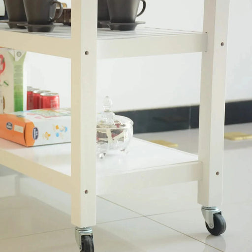 Kitchen Island & Kitchen Cart, Rubber Wood Top, Mobile Kitchen Island with Two Lockable Wheels, Simple Design for Easy Storing and Fetching, Two Drawers Give Unique Storage for Special Utensil. Default -DTYStore