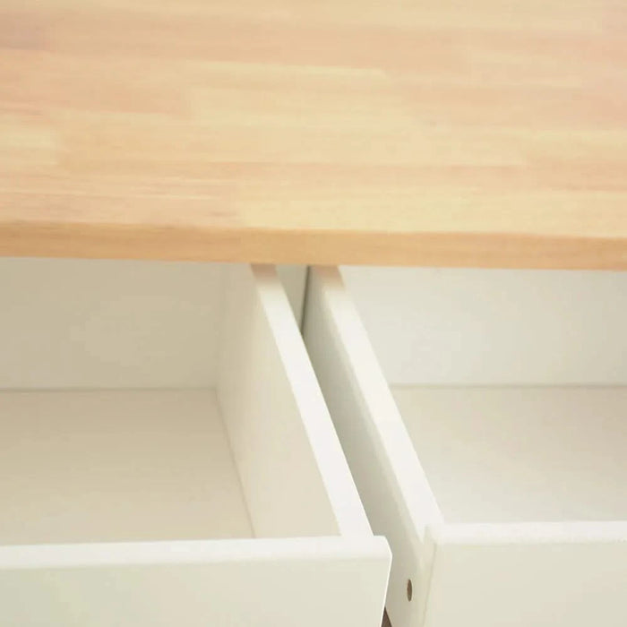 Kitchen Island & Kitchen Cart, Rubber Wood Top, Mobile Kitchen Island with Two Lockable Wheels, Simple Design for Easy Storing and Fetching, Two Drawers Give Unique Storage for Special Utensil. Default -DTYStore