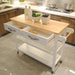 Kitchen Island & Kitchen Cart, Rubber Wood Top, Mobile Kitchen Island with Two Lockable Wheels, Simple Design for Easy Storing and Fetching, Two Drawers Give Unique Storage for Special Utensil. Default -DTYStore