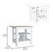 Kitchen Island, kitchen table 35' H, 3 Open Shelves, White/Macadamia Default -DTYStore