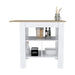 Kitchen Island, kitchen table 35' H, 3 Open Shelves, White/Macadamia Default -DTYStore