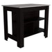 Kitchen Island, kitchen table 35' H, Four Legs, Three Open Storage Shelves, Black / Ibiza Marble Default -DTYStore