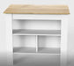 Kitchen Island, kitchen table 35' H, Four Legs, Three Open Storage Shelves, White / Light Oak Default -DTYStore