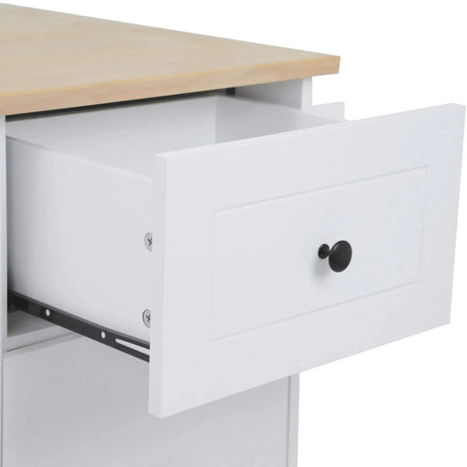 Kitchen Island with Drop Leaf, 53.9' Width Rolling Kitchen Cart on Wheels with Internal Storage Rack and 3 Tier Pull Out Cabinet Organizer, Kitchen Storage Cart with Spice Rack, Towel Rack (White) Default -DTYStore