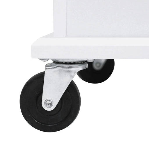 Kitchen Island with Drop Leaf, 53.9' Width Rolling Kitchen Cart on Wheels with Internal Storage Rack and 3 Tier Pull Out Cabinet Organizer, Kitchen Storage Cart with Spice Rack, Towel Rack (White) Default -DTYStore