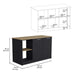 Kitchen Island with Large Countertop, Open Storage Shelves and Double Door Cabinet, Black / Macadamia Default -DTYStore